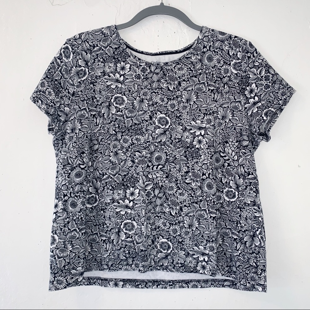 black floral shirt